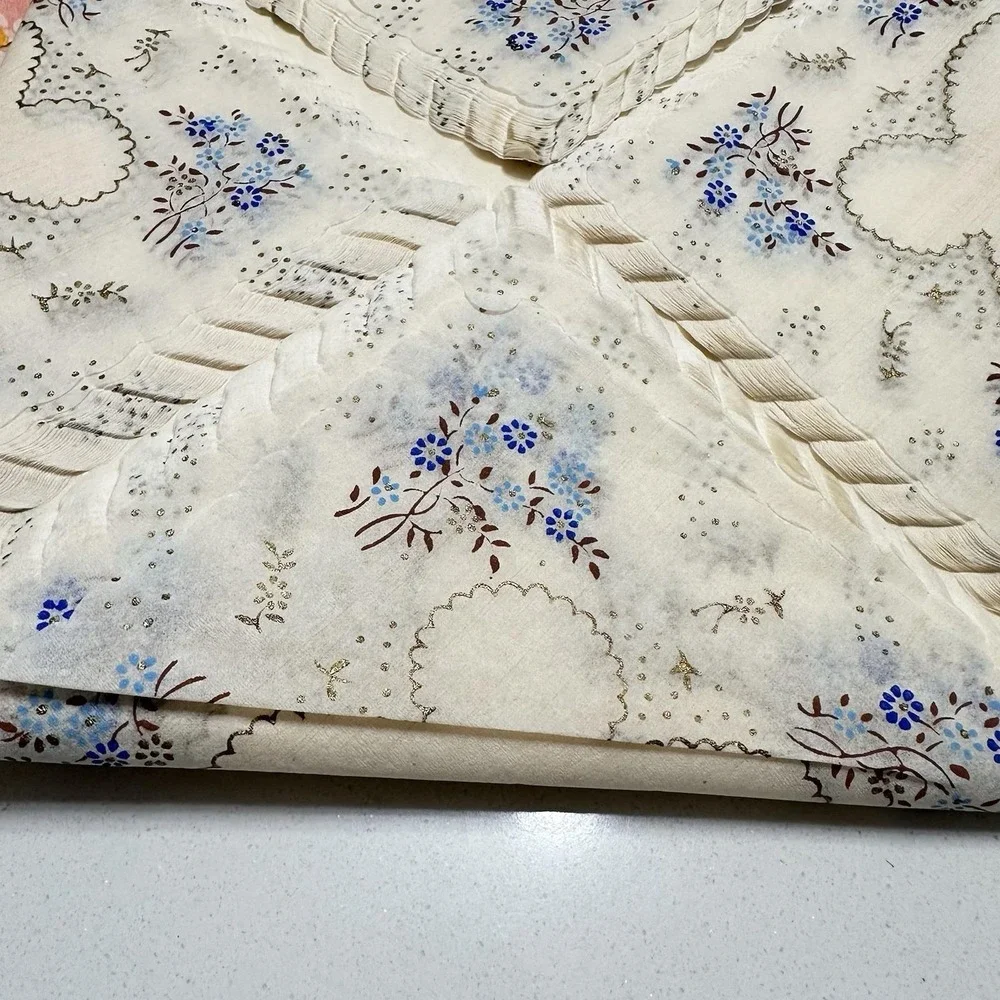Gorgeous Vintage Floral‎ Tissue Paper Napkin Handkerchief Sets Made in Germany